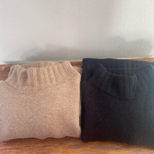 Point Sur by J.Crew Black and Tan Sweater Set of Two